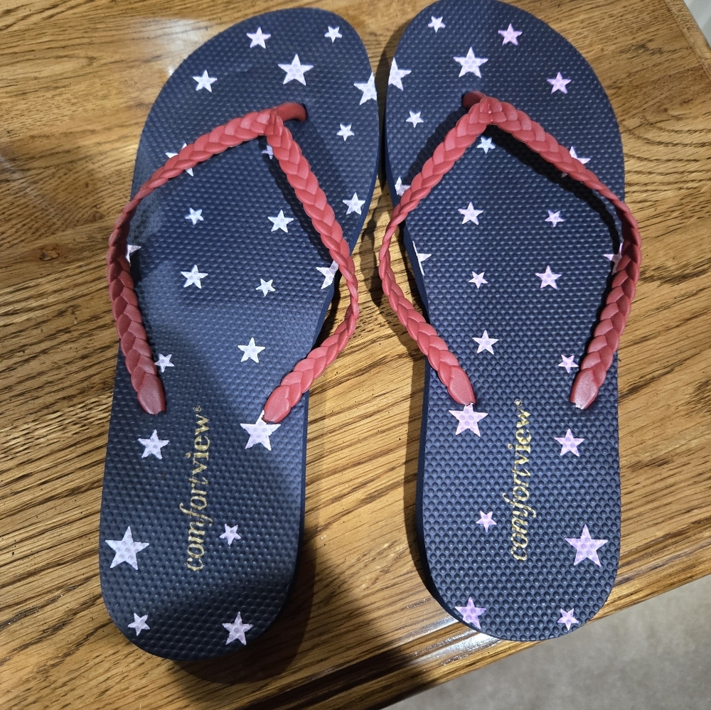 Comfortview Star Flip Flops